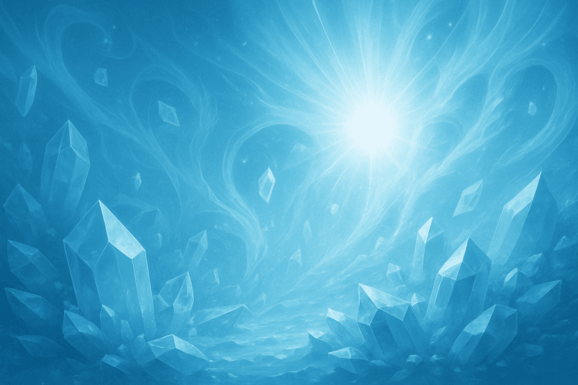 o imagine abstracta albastra cu cristale 