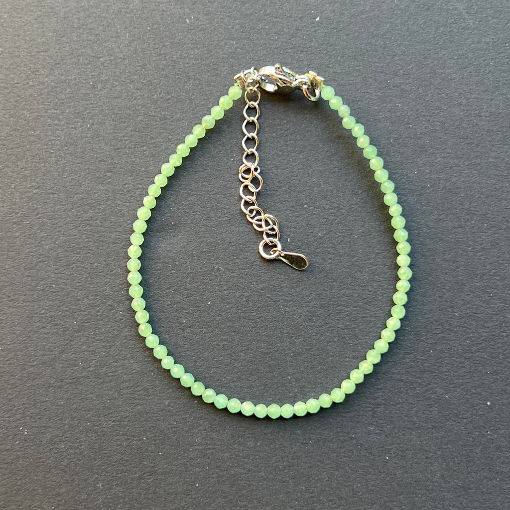 Bratara reglabila fatetata jad verde 2 mm, pietre semipretioase - druzy.ro 2 
