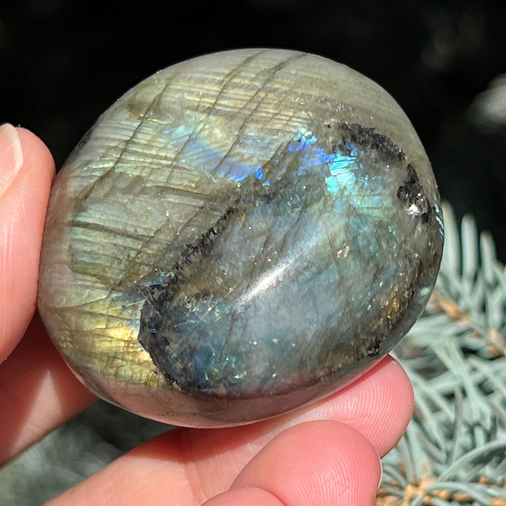 Labradorit palm stone m5, druzy.ro, cristale 4