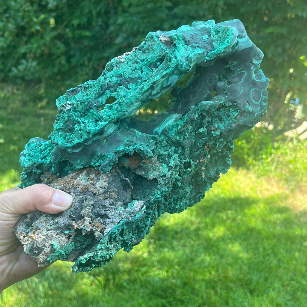Malachit matasos piatra bruta | Model XXL 2, pietre semipretioase - druzy.ro 7 