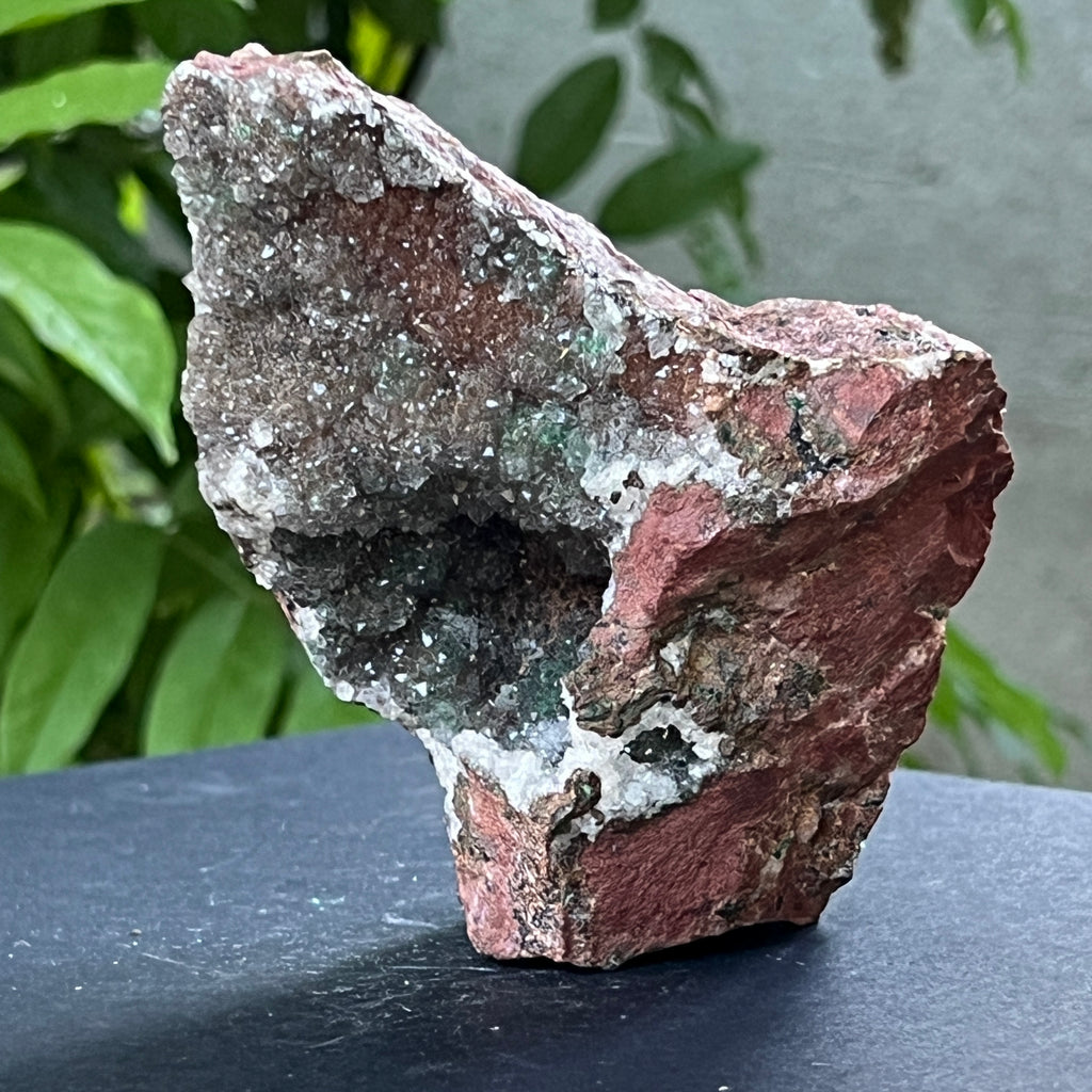 Cluster de dolomit cu malachit în matrice de cupru, model 7, pietre semipretioase - druzy.ro 2 