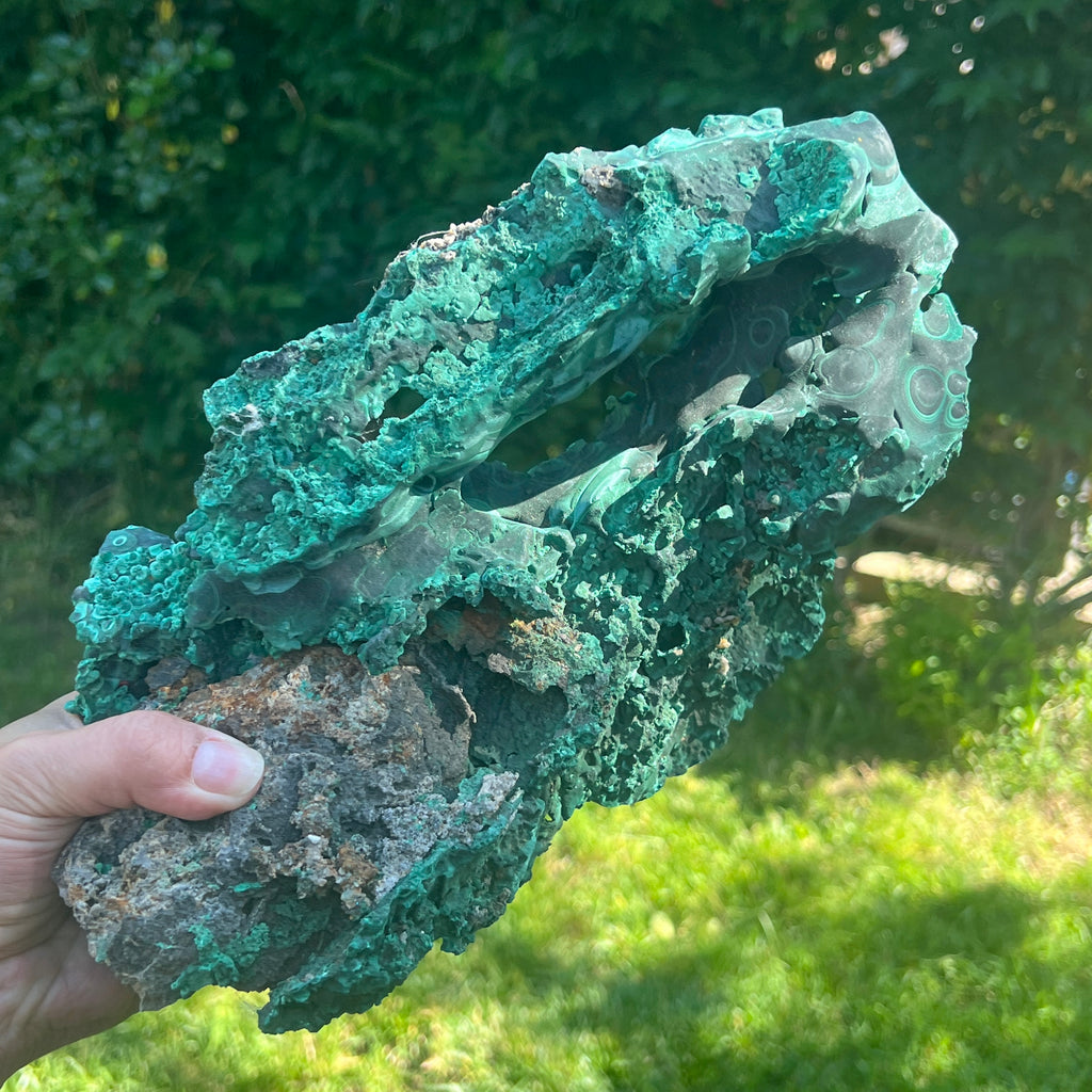 Malachit matasos piatra bruta | Model XXL 2, pietre semipretioase - druzy.ro 4 