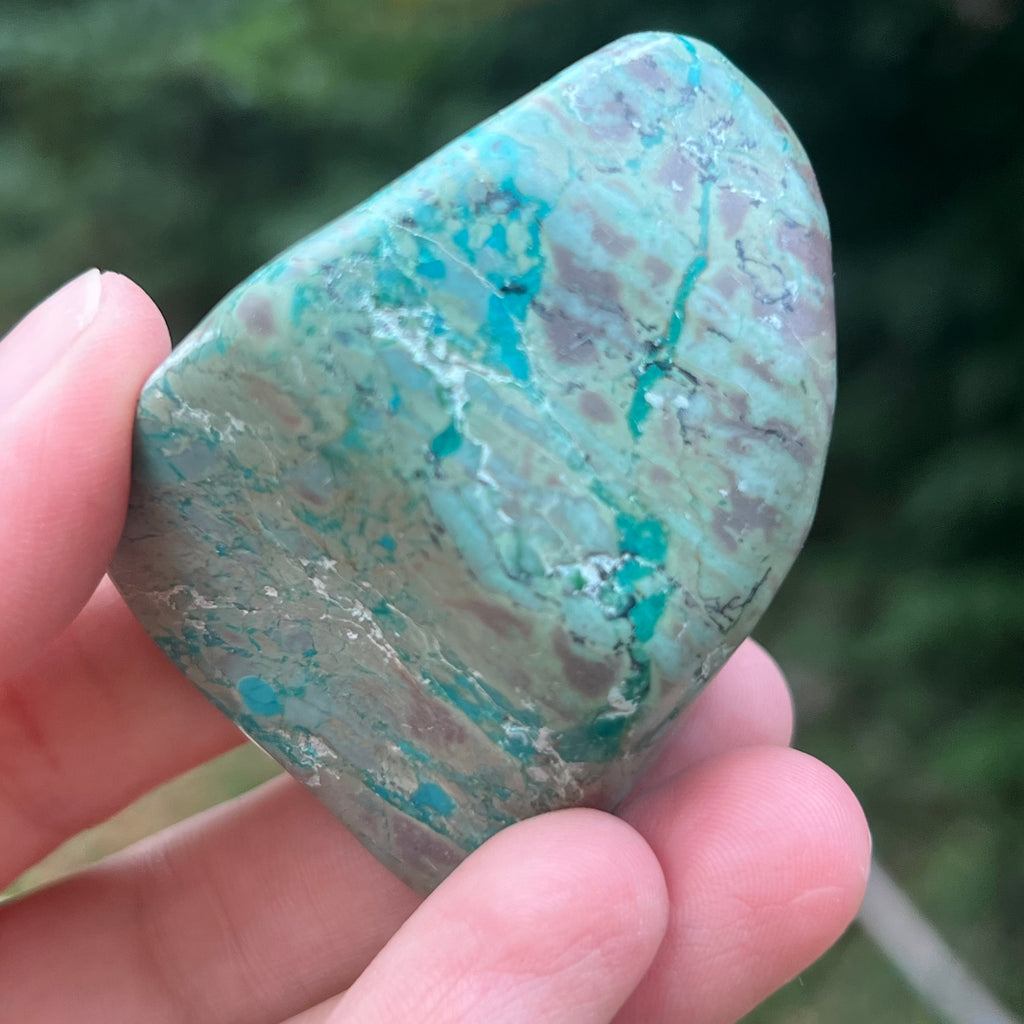 Shattuckite forma libera/palmstone m7, druzy.ro, pietre semipretioase 11