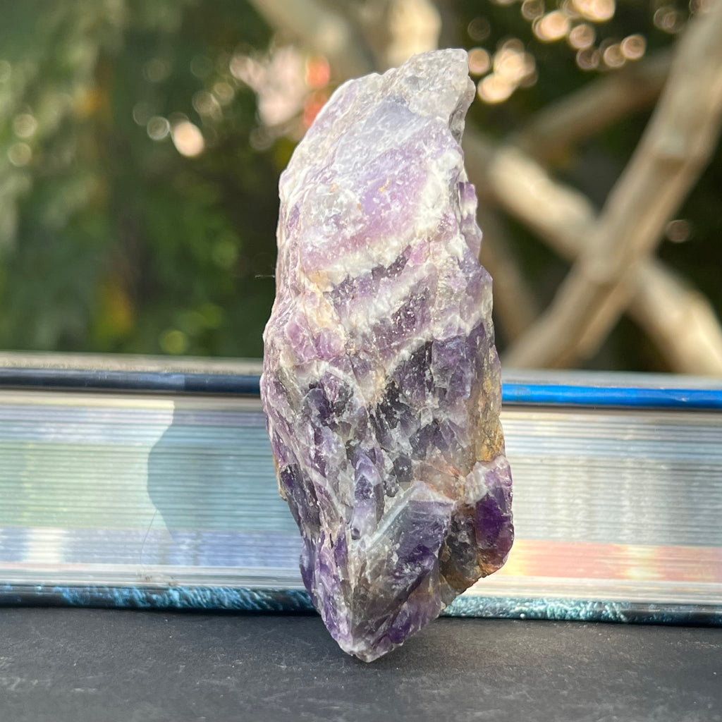 Ametist chevron piatra bruta/ varf m13, druzy.ro, cristale 1