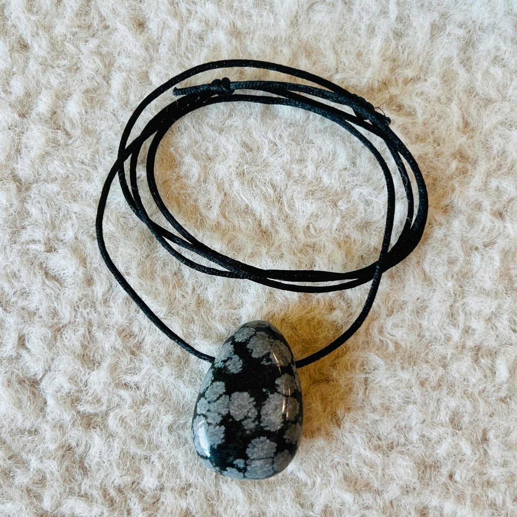 Colier pandantiv obsidian zapada DROP, pietre semipretioase - druzy.ro 2 