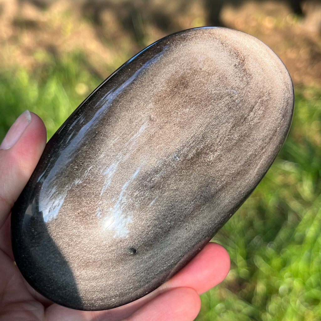Obsidian argintiu palmstone model 16, pietre semipretioase - druzy.ro 5 