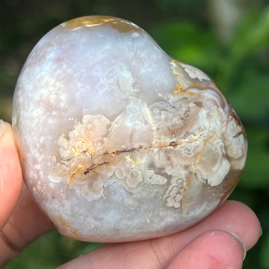 Inima agat coral floare gri m4, pietre semipretioase - druzy.ro 3 