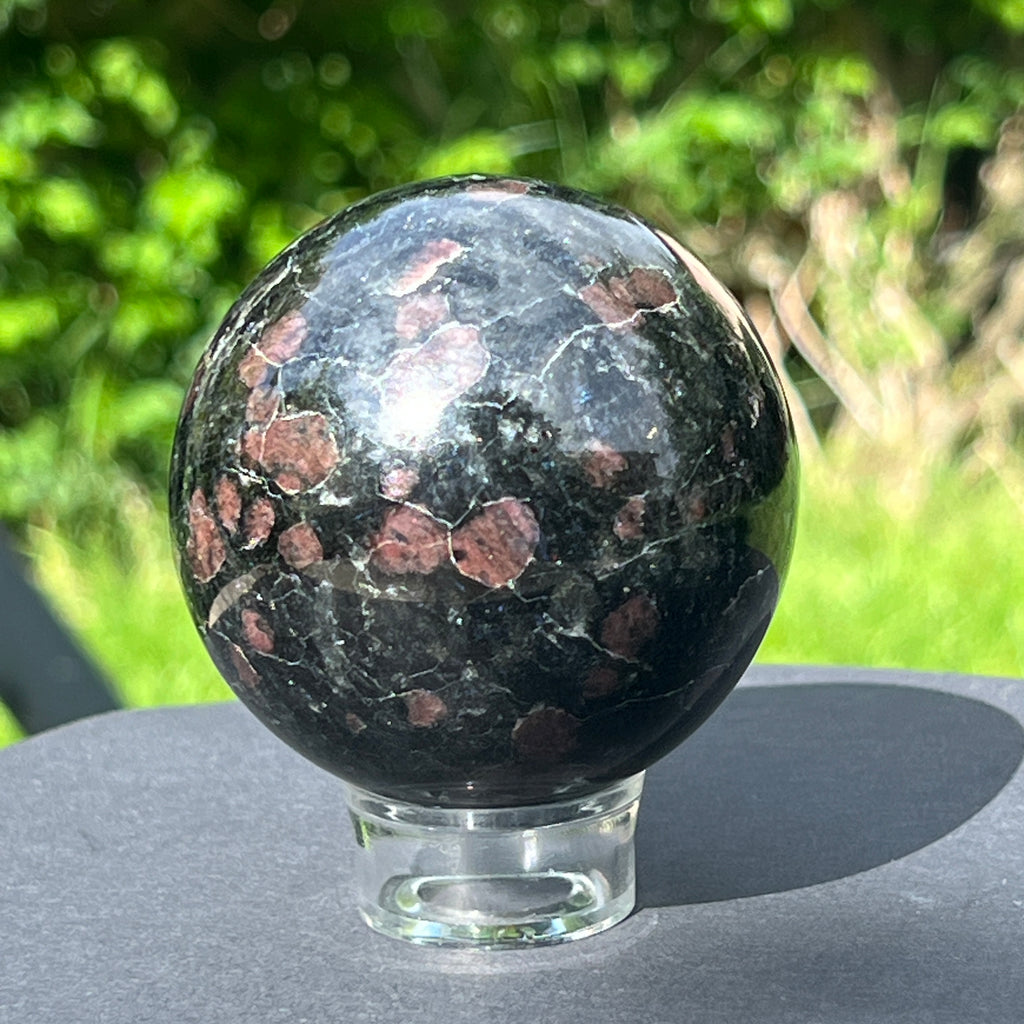Sfera turmalina neagra cu granat model 1, pietre semipretioase - druzy.ro 1 