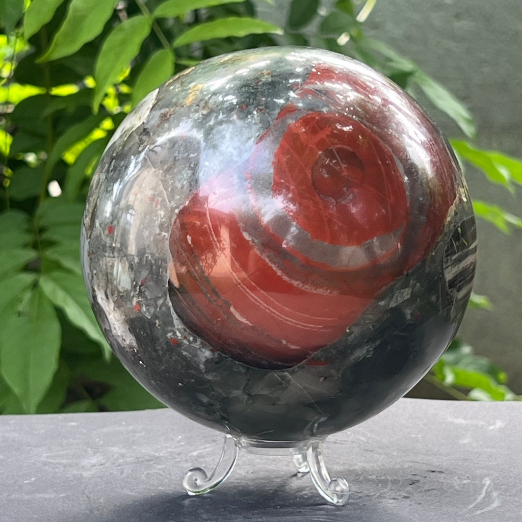 Sfera seftonit piatra sangelui | Model XL2, pietre semipretioase - druzy.ro 1 
