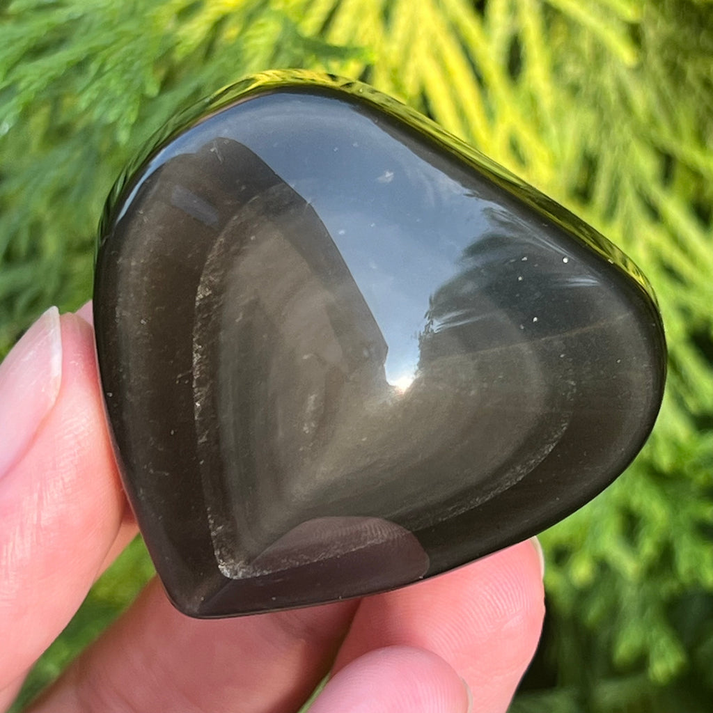 Obsidian curcubeu inima model 8, pietre semipretioase - druzy.ro 4 