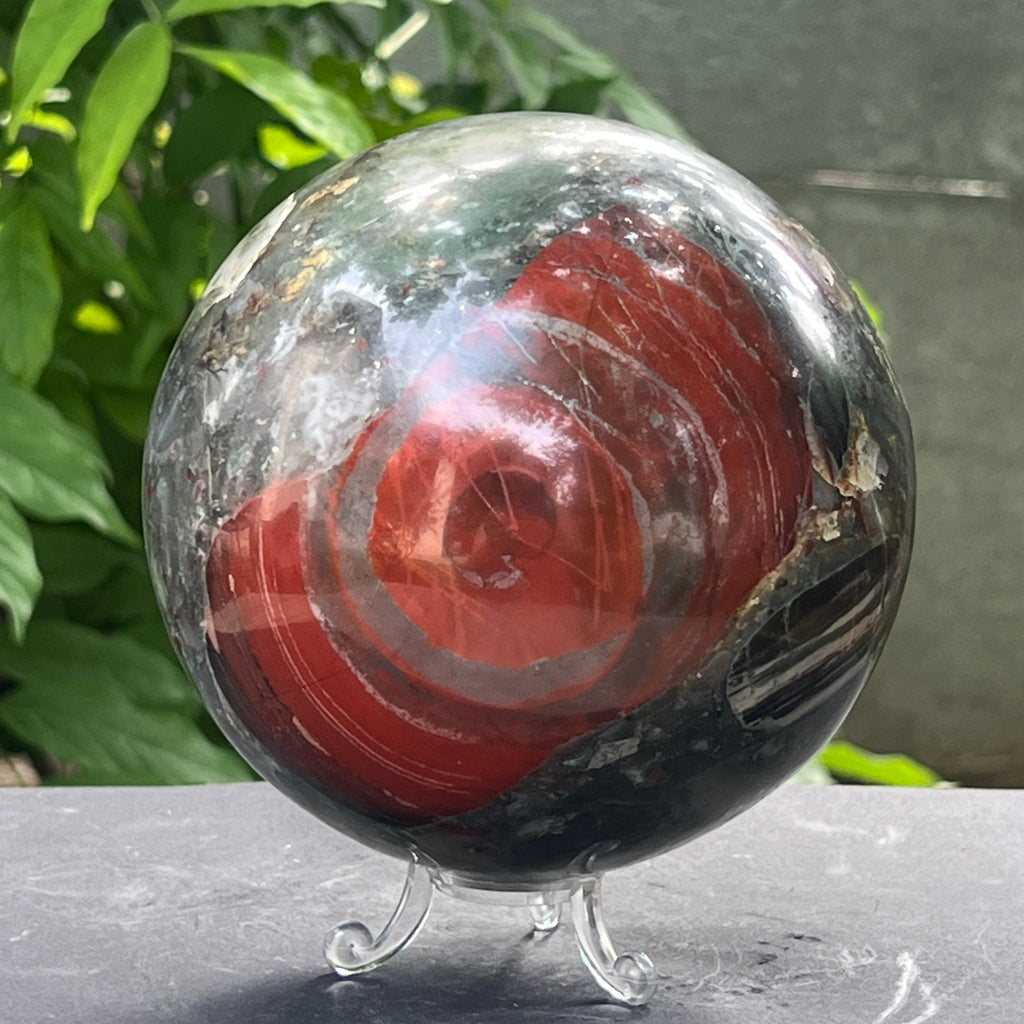 Sfera seftonit piatra sangelui | Model XL2, pietre semipretioase - druzy.ro 4 