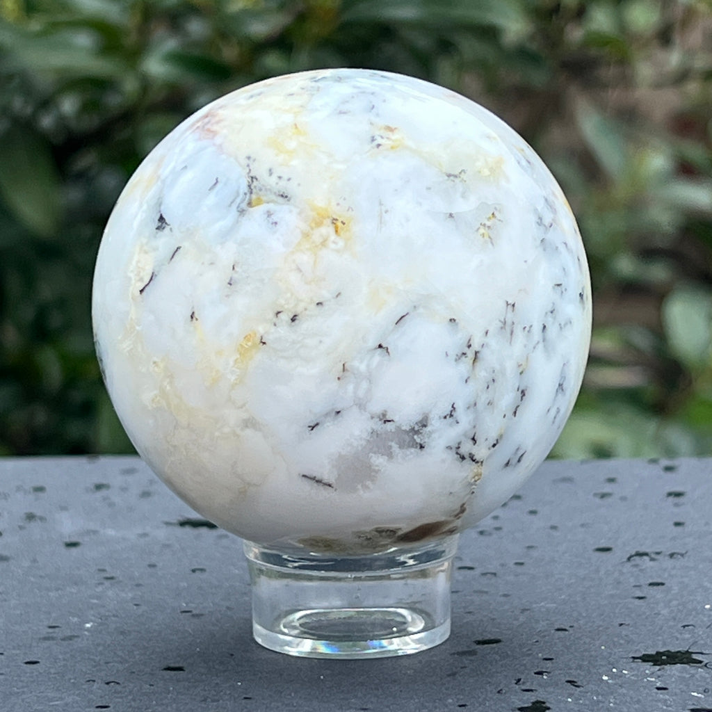 Sfera opal alb dendritic model 2, pietre semipretioase - druzy.ro 6 