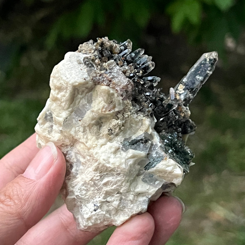 Cluster egirin cuart fumuriu/negru Zomba m24, pietre semipretioase - druzy.ro 11 