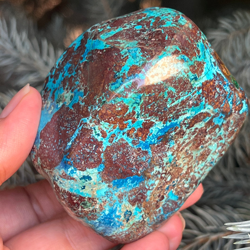 Shattuckite forma libera/palmstone m13, pietre semipretioase - druzy.ro 11 
