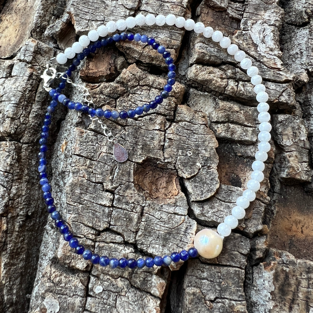 Colier sodalit si jad Quiet Connection#74, pietre semipretioase - druzy.ro 2 
