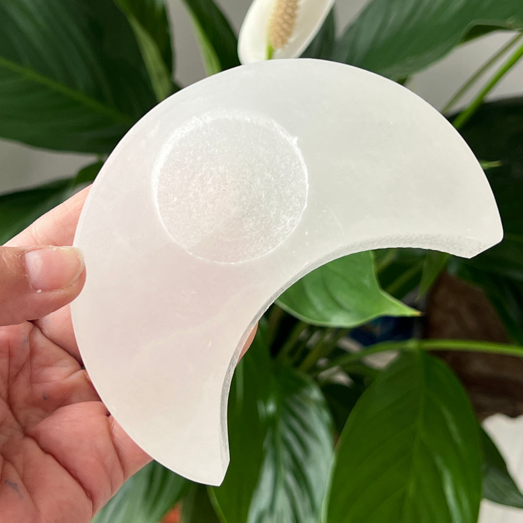 Suport lumanare selenit | Moon, pietre semipretioase - druzy.ro 3 