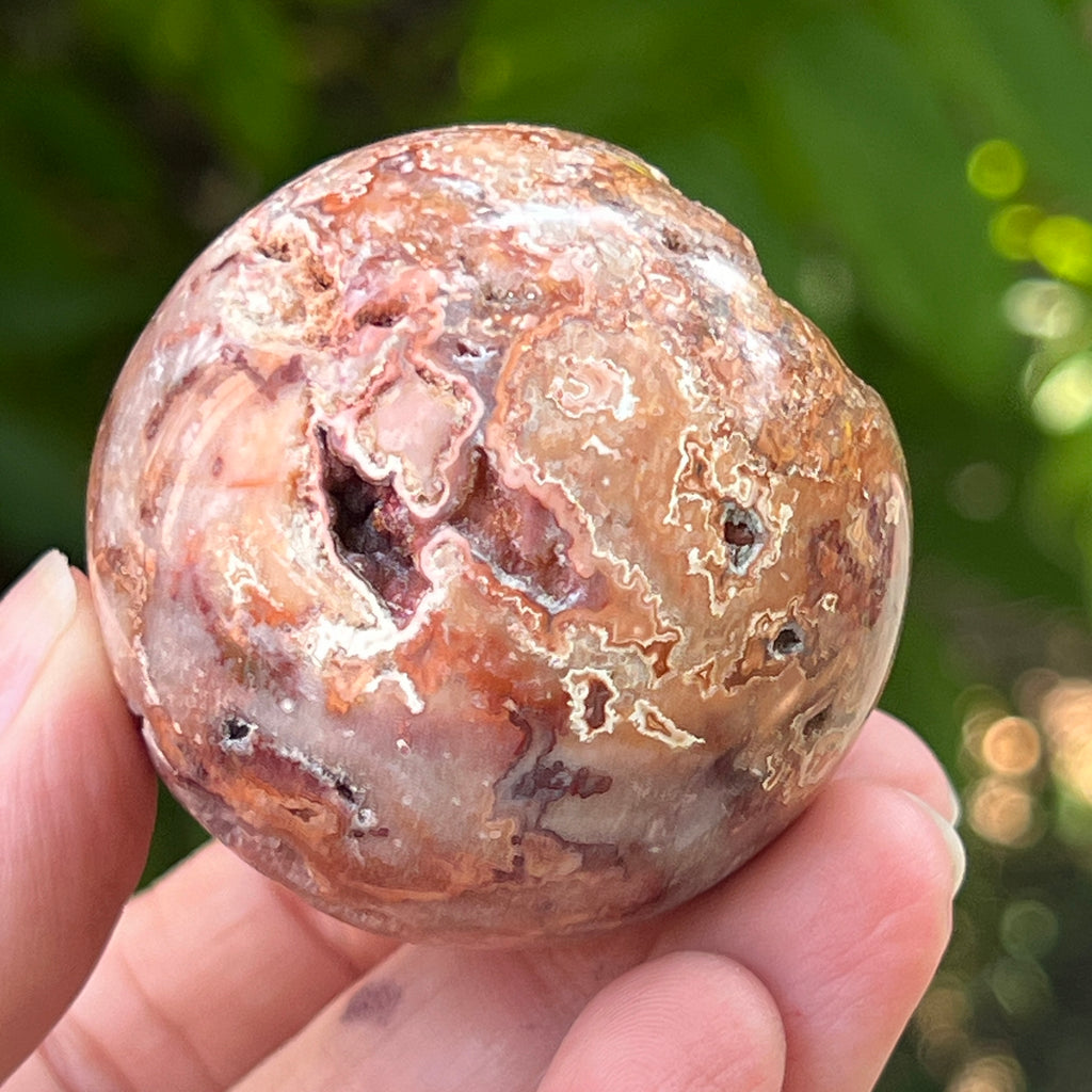 Sfera agat Crazy Lace | Model 13, pietre semipretioase - druzy.ro 1 