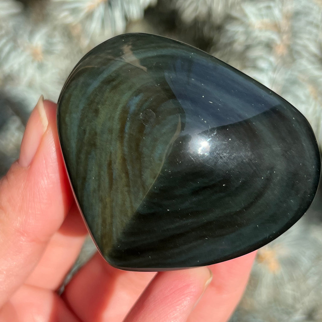 Obsidian curcubeu inima model 3, druzy.ro, cristale 10