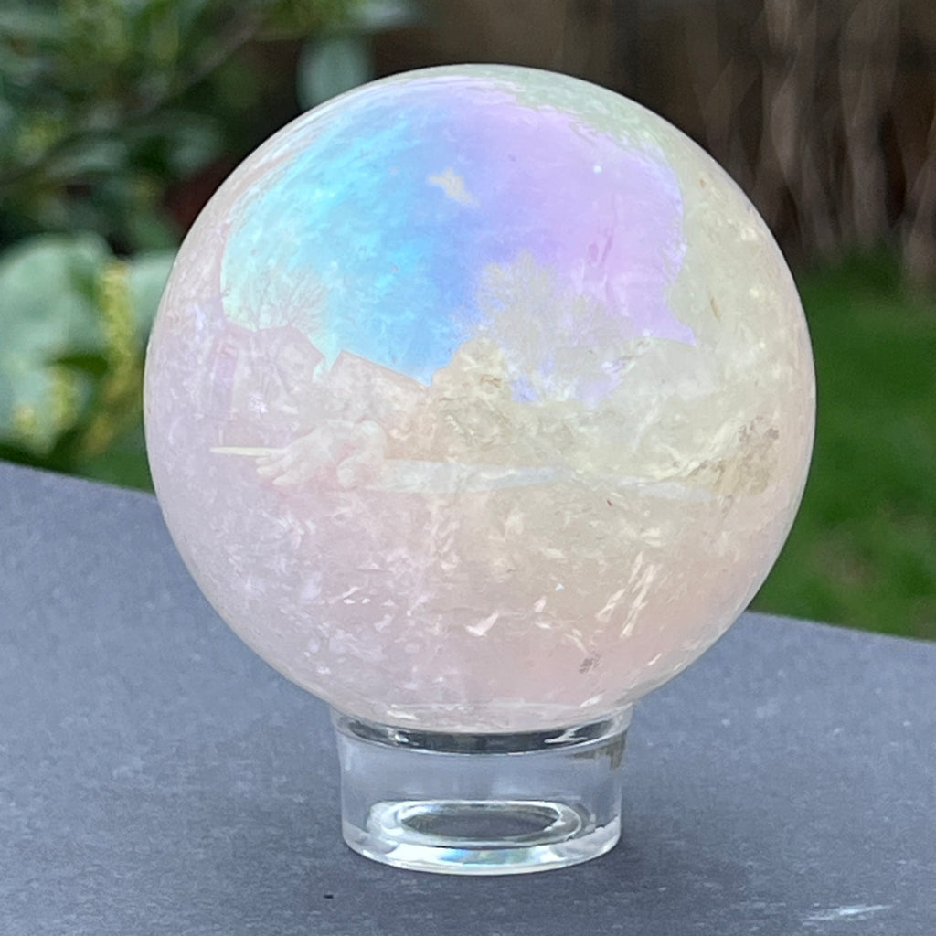 Sfera cuart roz aura model 4, pietre semipretioase - druzy.ro 2 