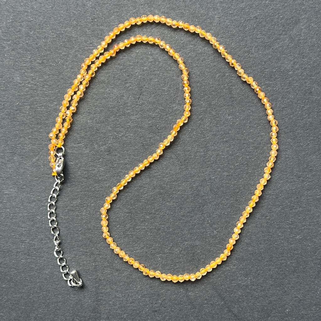 Colier Citrin sfere 2 mm, pietre semipretioase - druzy.ro 1 