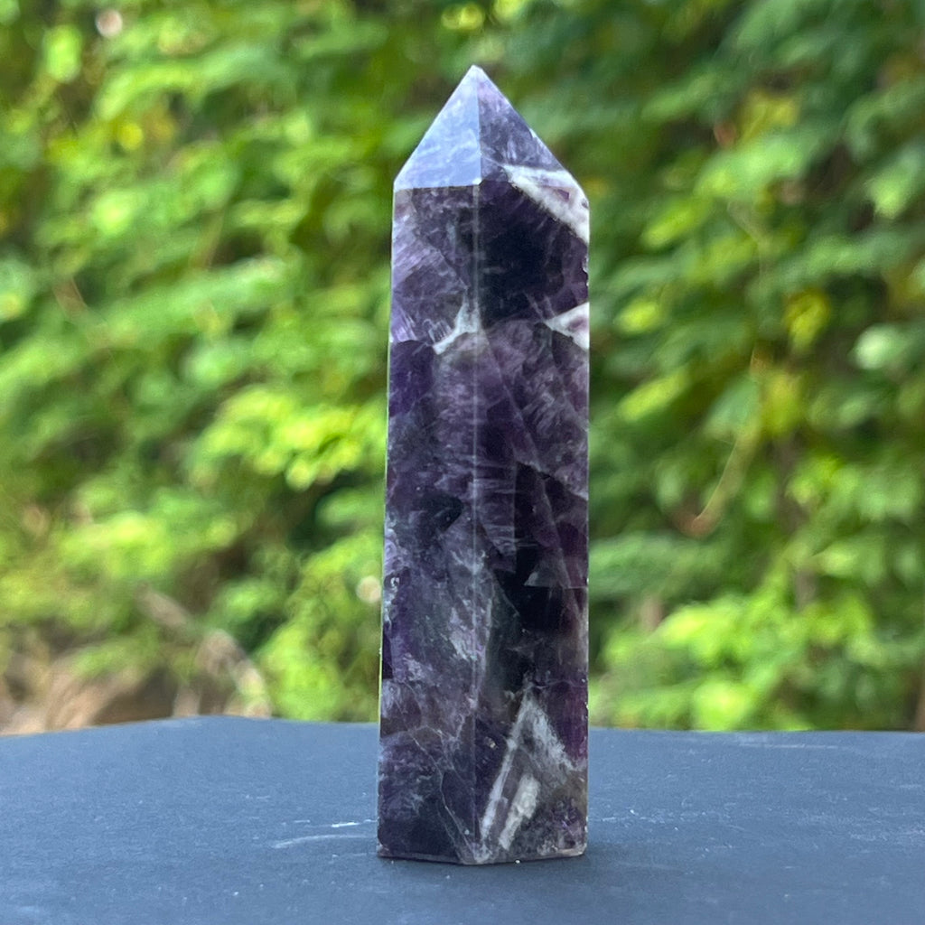 Obelisc ametist chevron model 2, druzy.ro, cristale 4