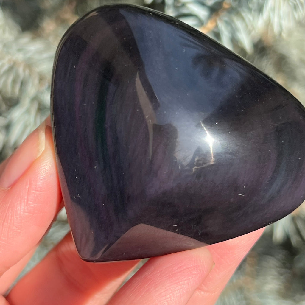Obsidian curcubeu inima model 2, druzy.ro, cristale 5