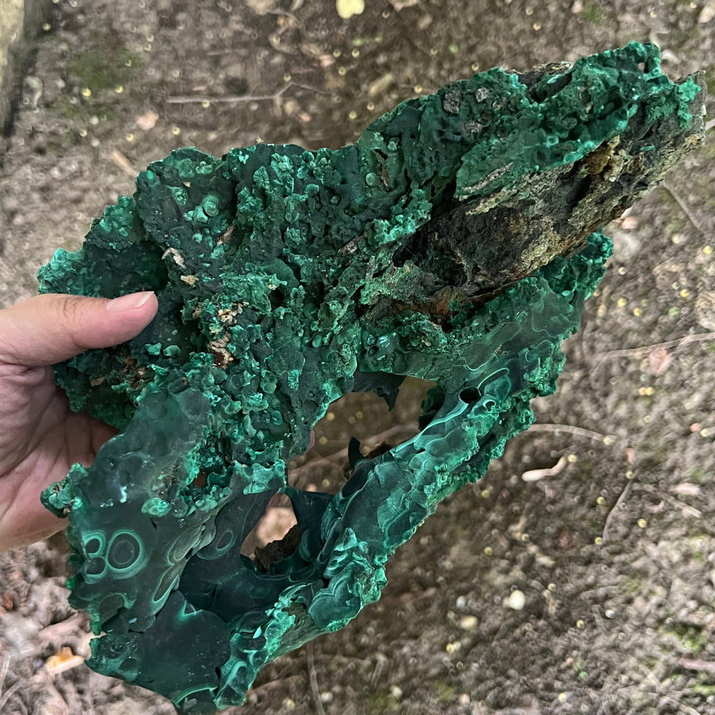 Malachit matasos piatra bruta | Model XXL 2, pietre semipretioase - druzy.ro 10 