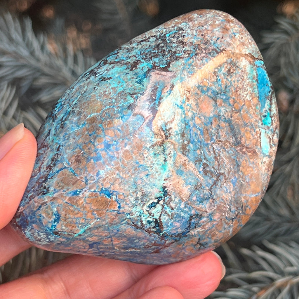 Shattuckite forma libera/palmstone m15, pietre semipretioase - druzy.ro 1 