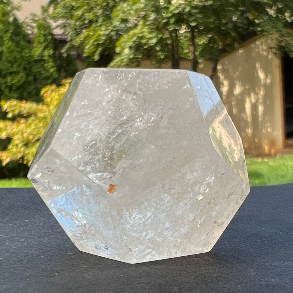 Dodecaedru cuart incolor/cristal de stanca curcubeu 3.7 cm, model 1, druzy.ro, cristale 1