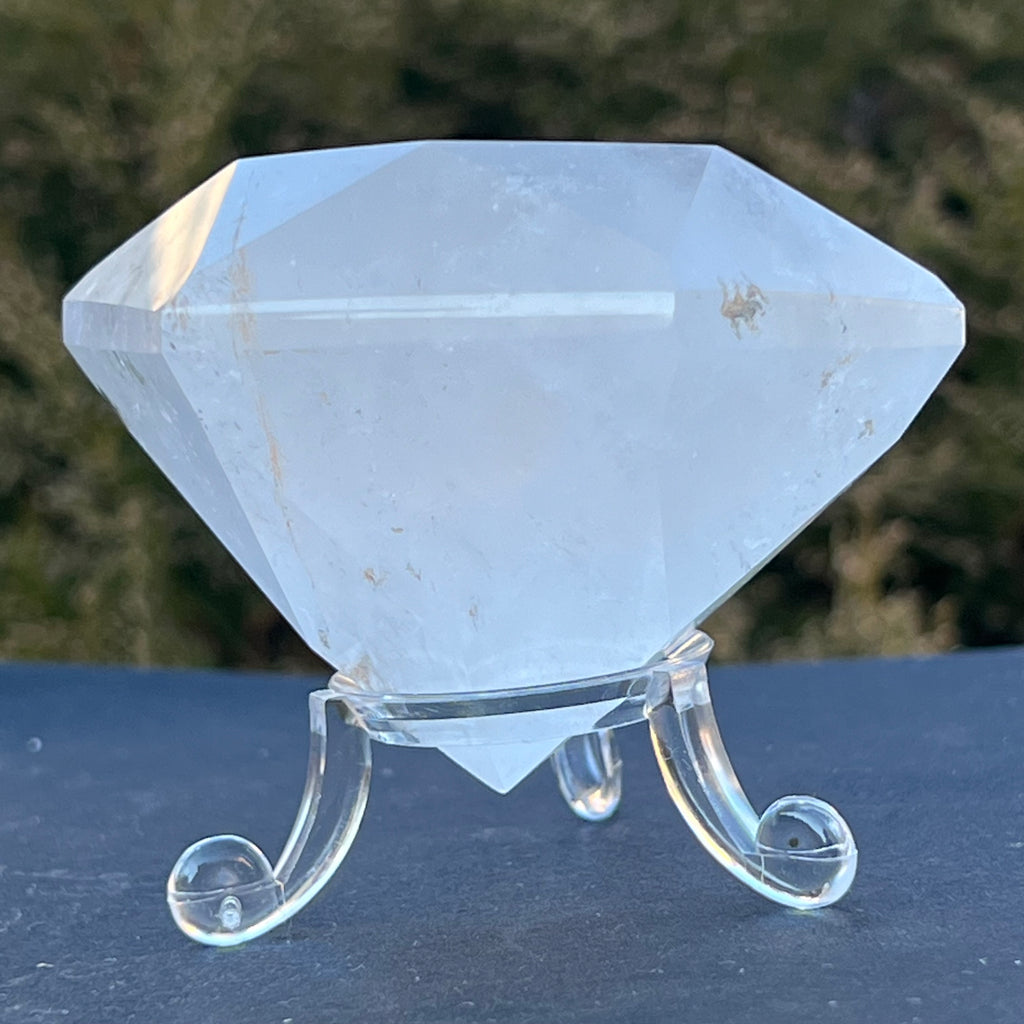 Cuart curcubeu forma diamant cristal de stanca/cuart incolor model 1A, druzy.ro, cristale 8
