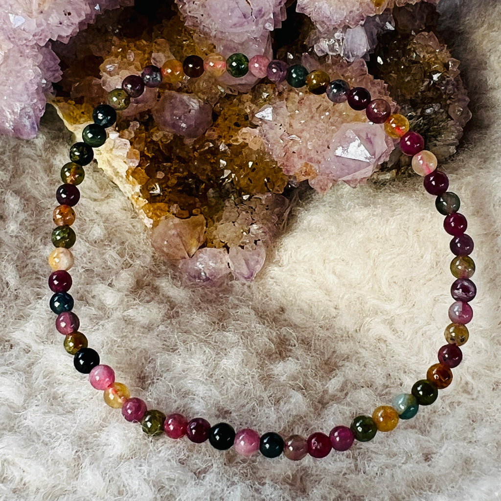 Bratara mix turmalina 4 mm, pietre semipretioase - druzy.ro 2 