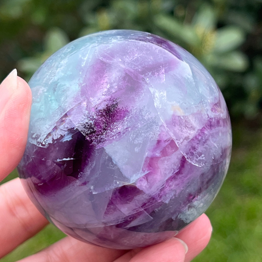Sfera fluorit curcubeu model 9, pietre semipretioase - druzy.ro 2 