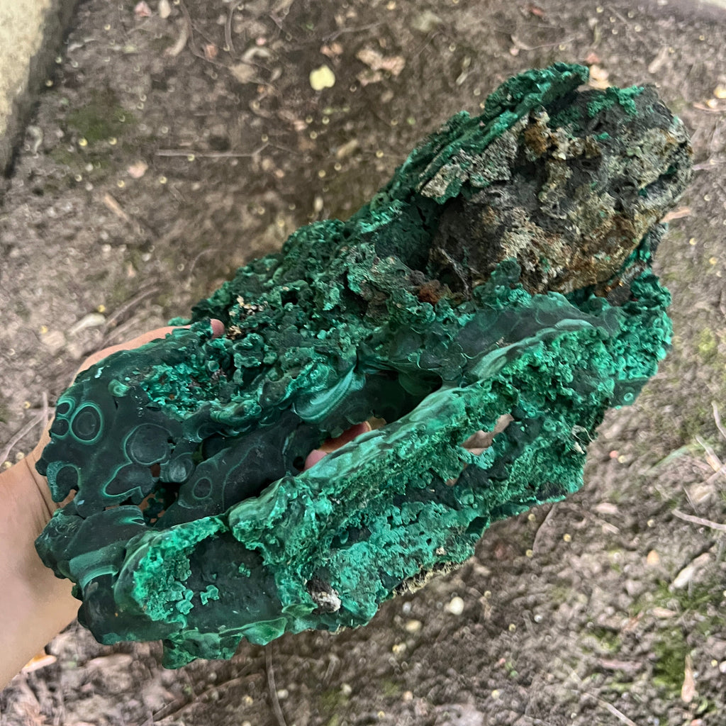 Malachit matasos piatra bruta | Model XXL 2, pietre semipretioase - druzy.ro 11 