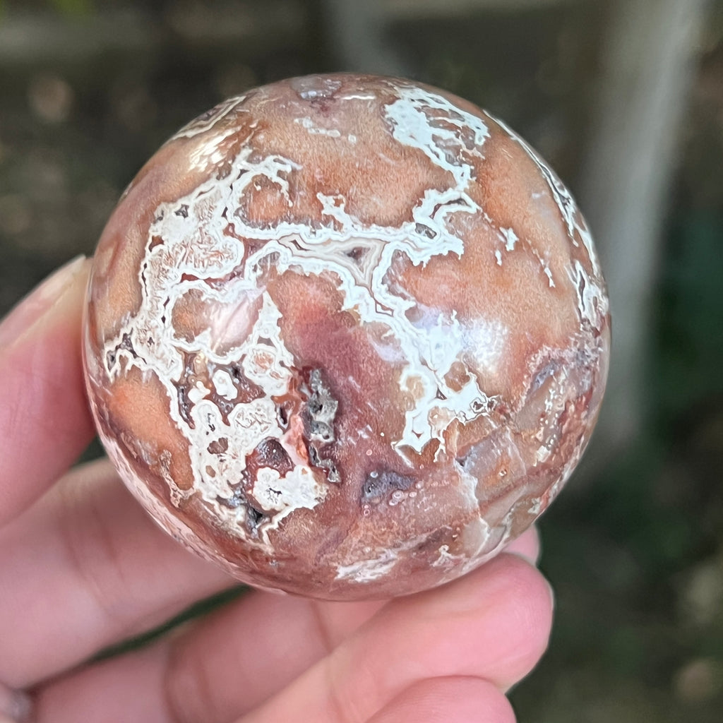 Sfera agat Crazy Lace | Model 9, pietre semipretioase - druzy.ro 1 
