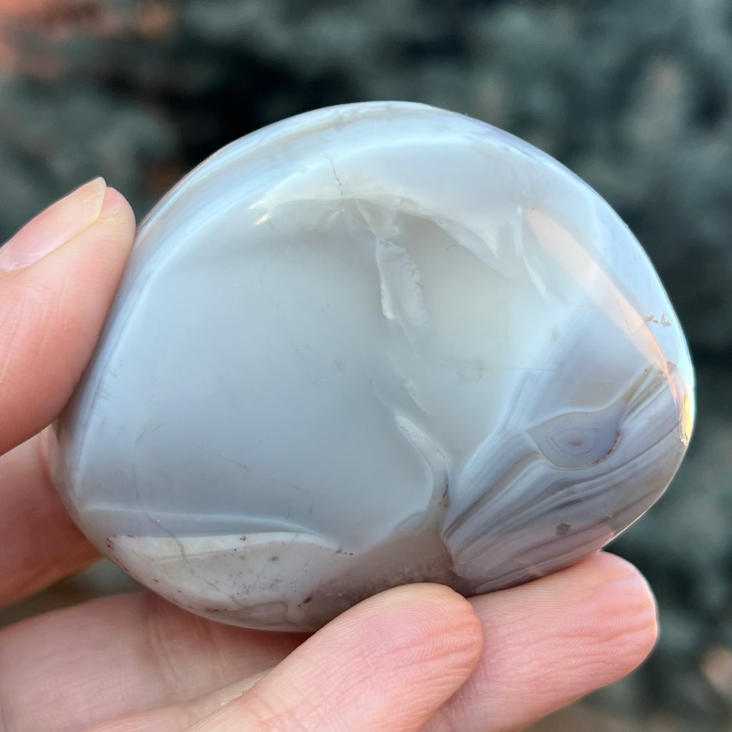 Agat de Botswana palm stone m9A, druzy.ro, cristale 3