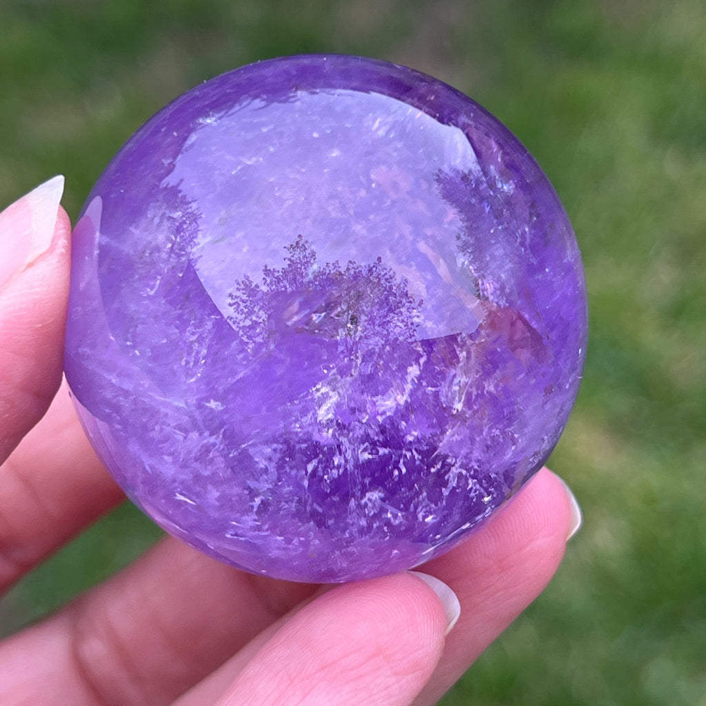 Sfera ametist AA din Brazilia model 6, pietre semipretioase - druzy.ro 6 