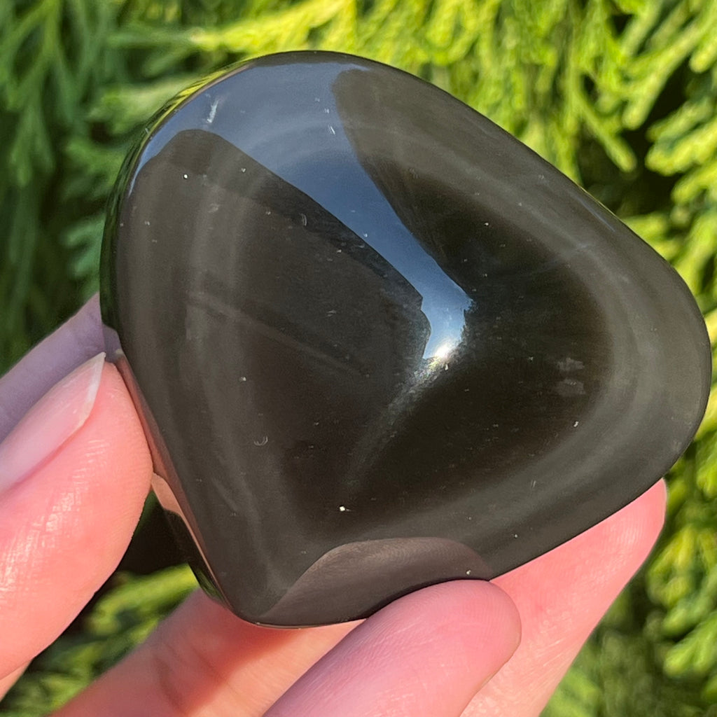 Obsidian curcubeu inima model 5, pietre semipretioase - druzy.ro 1 