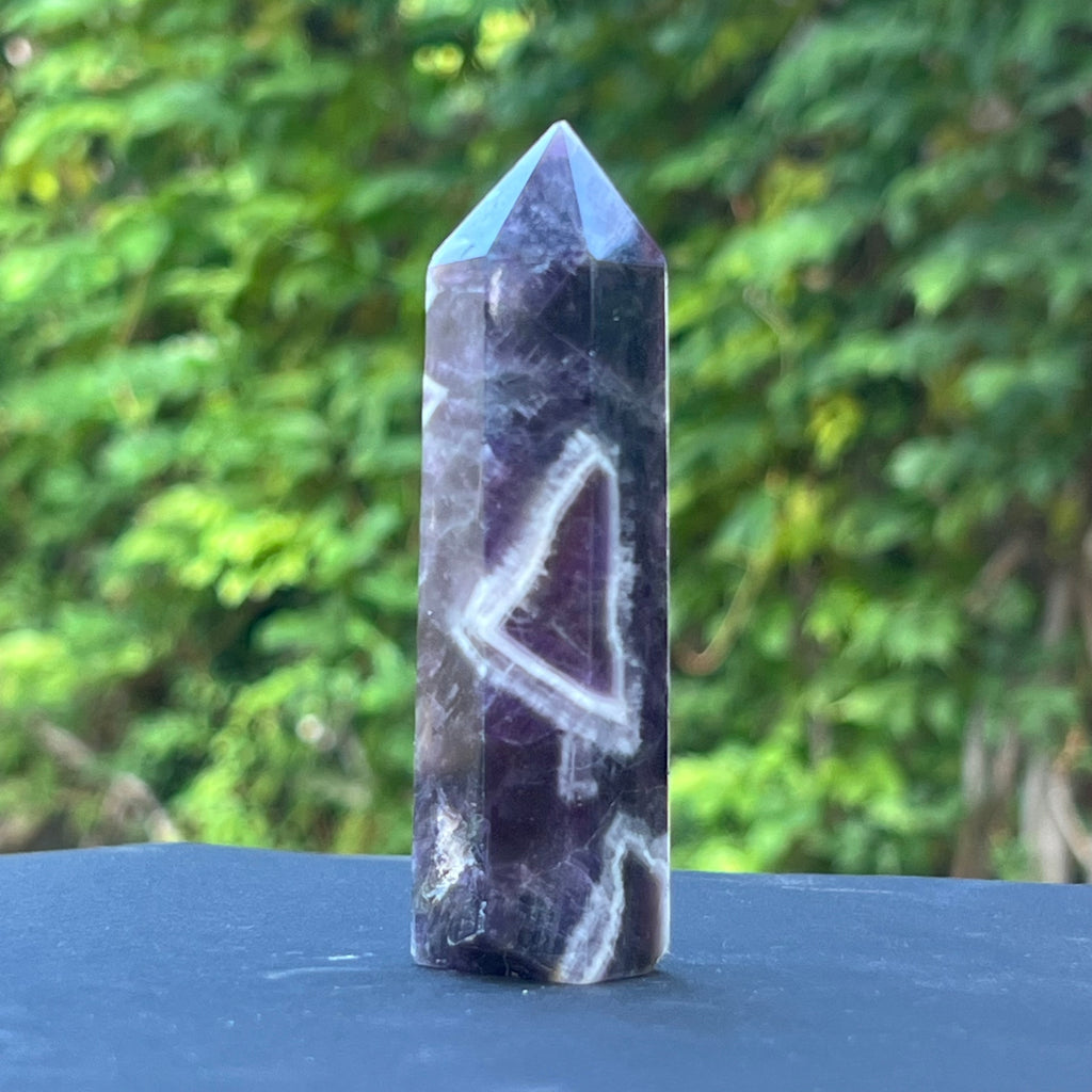 Obelisc ametist chevron model 2, druzy.ro, cristale 2