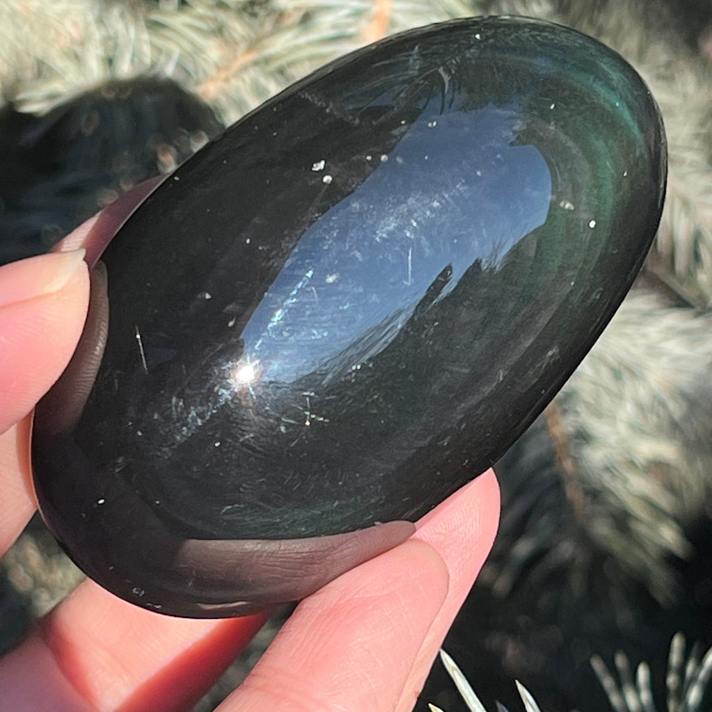 Obsidian curcubeu palmstone L model 9, pietre semipretioase - druzy.ro 12 