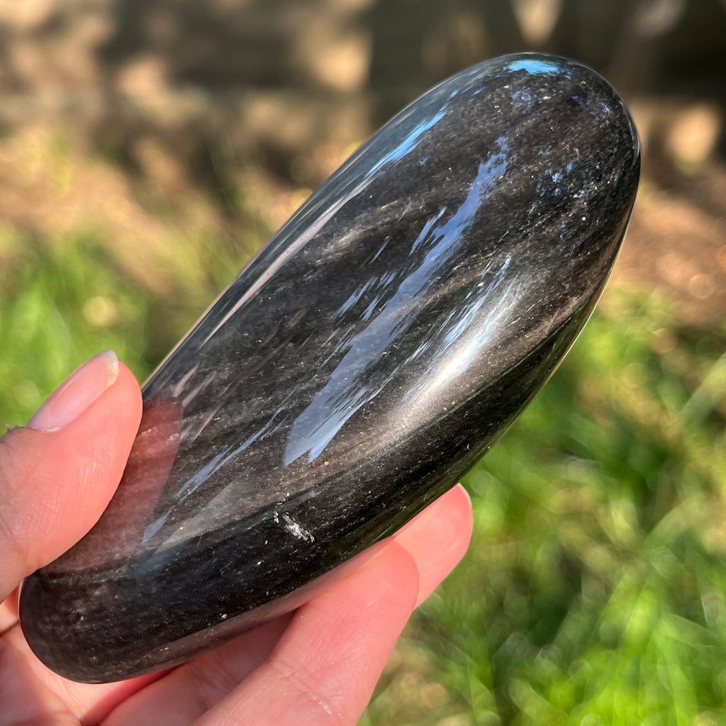 Obsidian argintiu palmstone model 14, pietre semipretioase - druzy.ro 5 