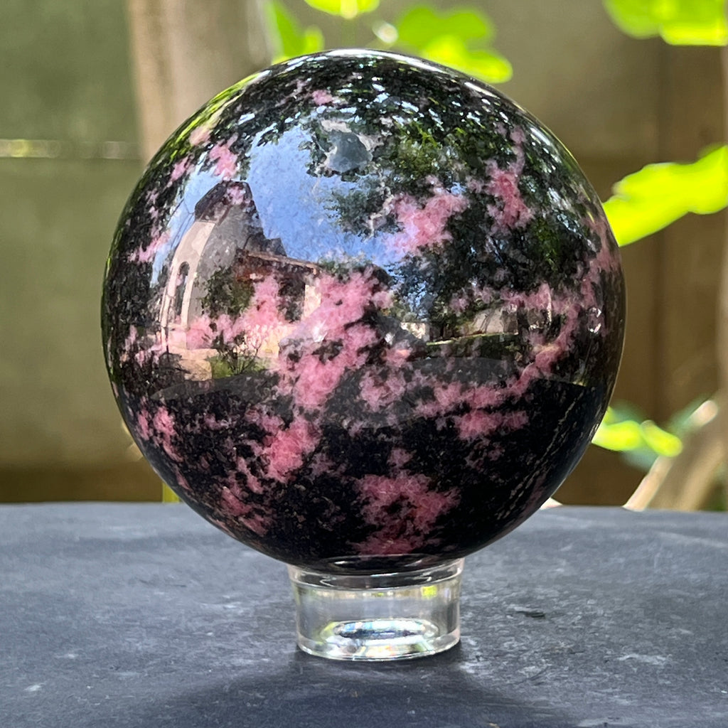 Sfera rodonit Madagascar | Model 7, pietre semipretioase - druzy.ro 1 