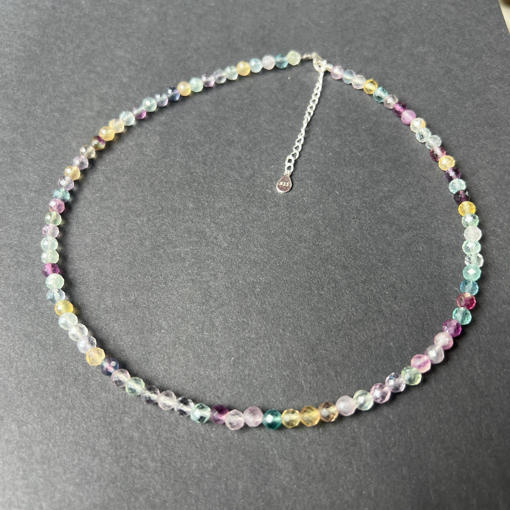 Colier fluorit curcubeu Rainbow#36, pietre semipretioase - druzy.ro 2 