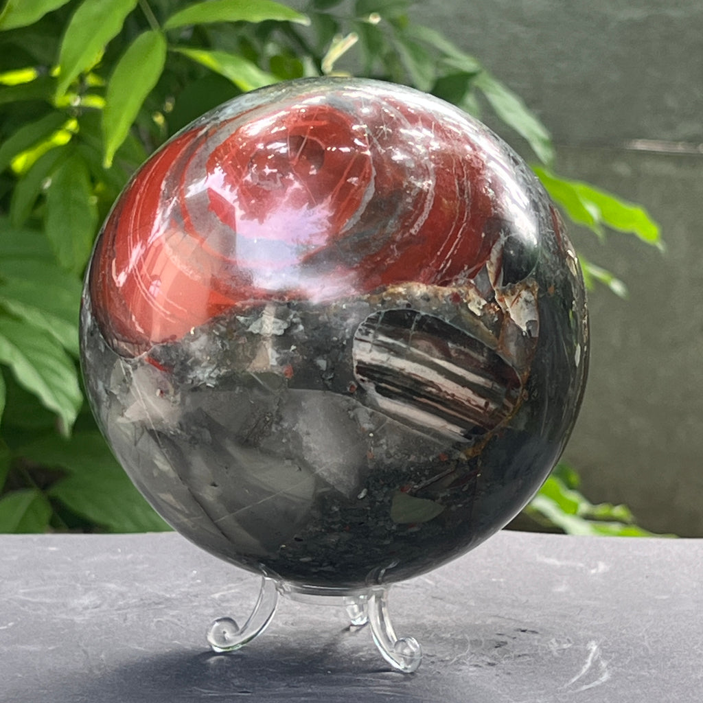 Sfera seftonit piatra sangelui | Model XL2, pietre semipretioase - druzy.ro 8 