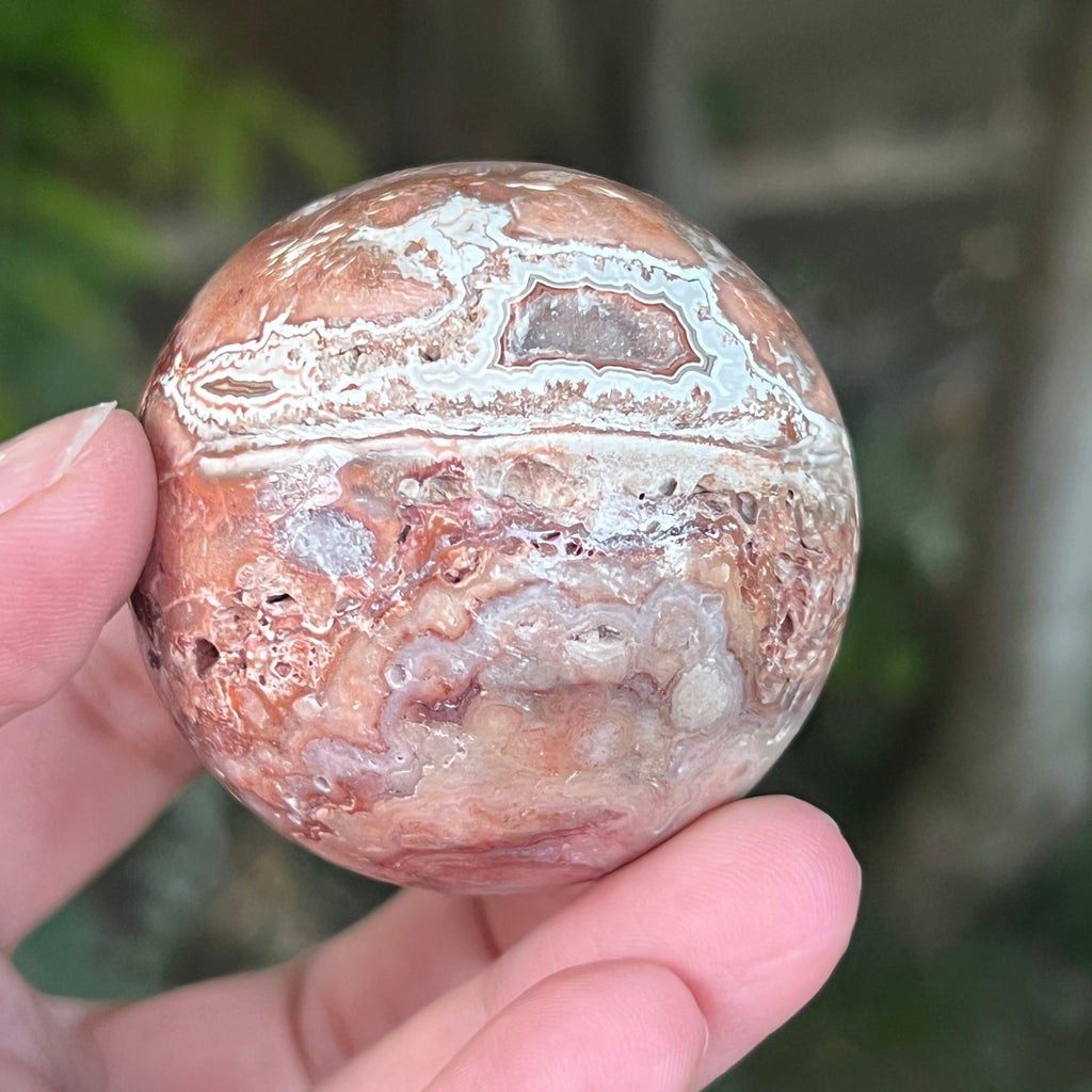 Sfera agat Crazy Lace | Model 7, pietre semipretioase - druzy.ro 5 