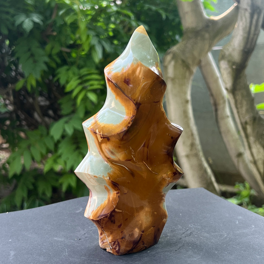 Sculptura jasp ocean forma flacara | Model 1, pietre semipretioase - druzy.ro 3 