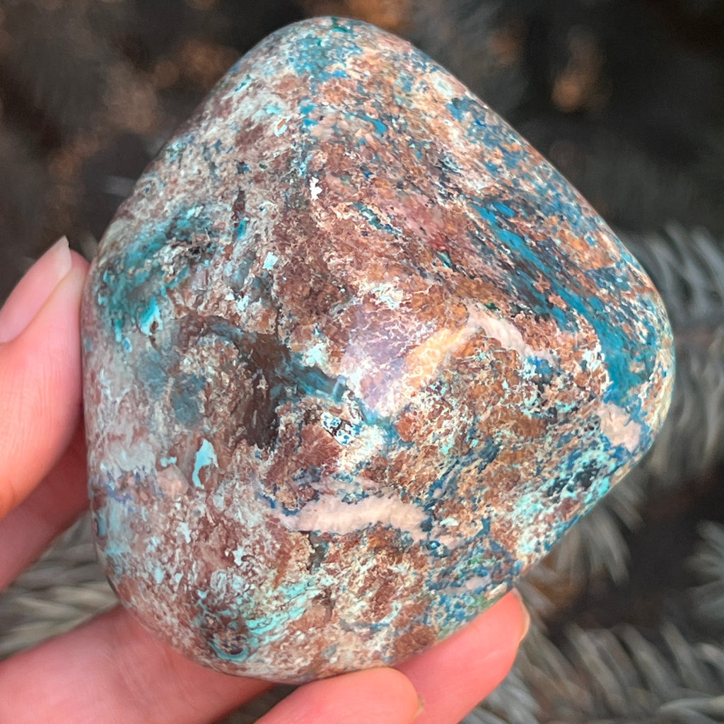 Shattuckite forma libera/palmstone m6, pietre semipretioase - druzy.ro 5 