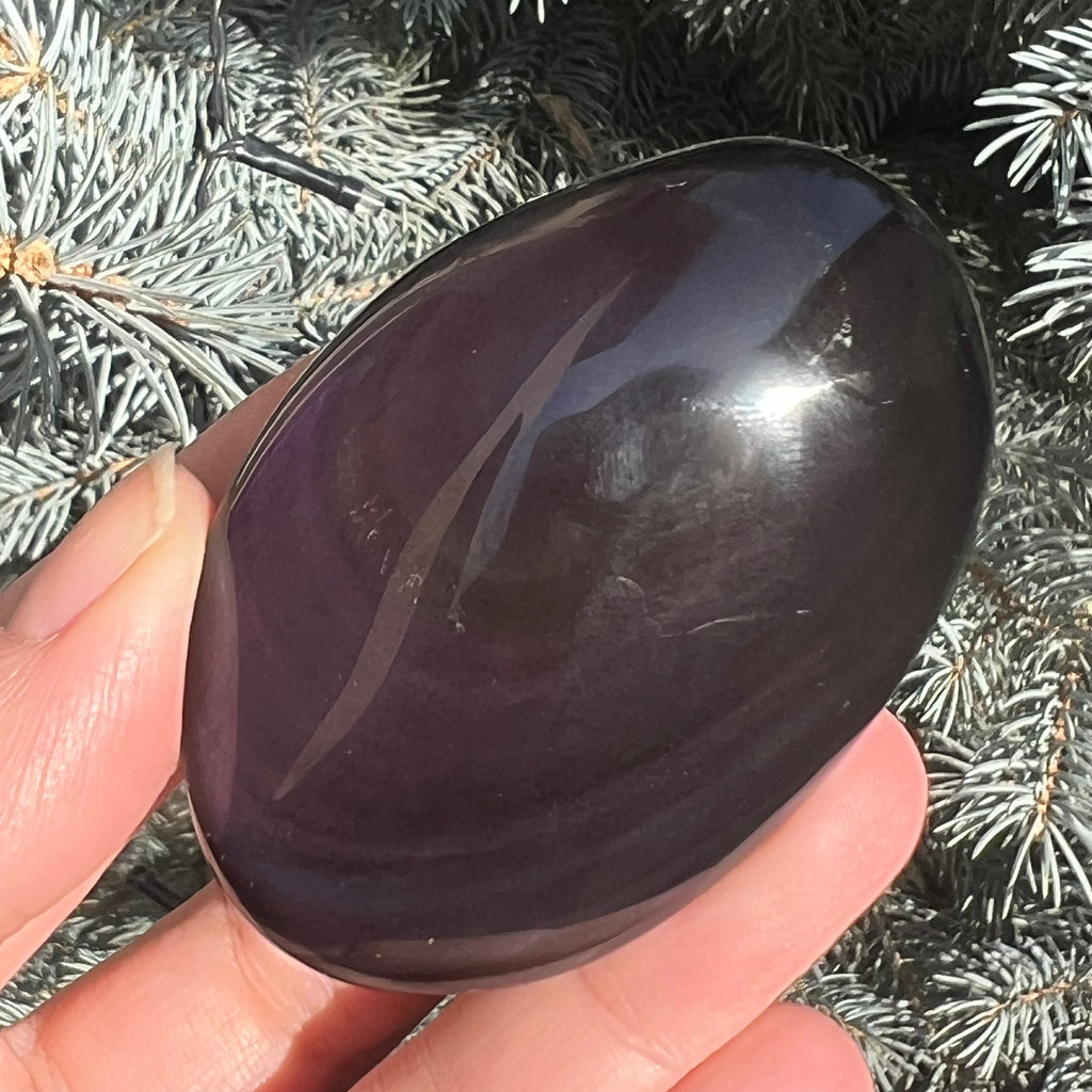 Obsidian curcubeu palmstone model 1, druzy.ro, cristale 5