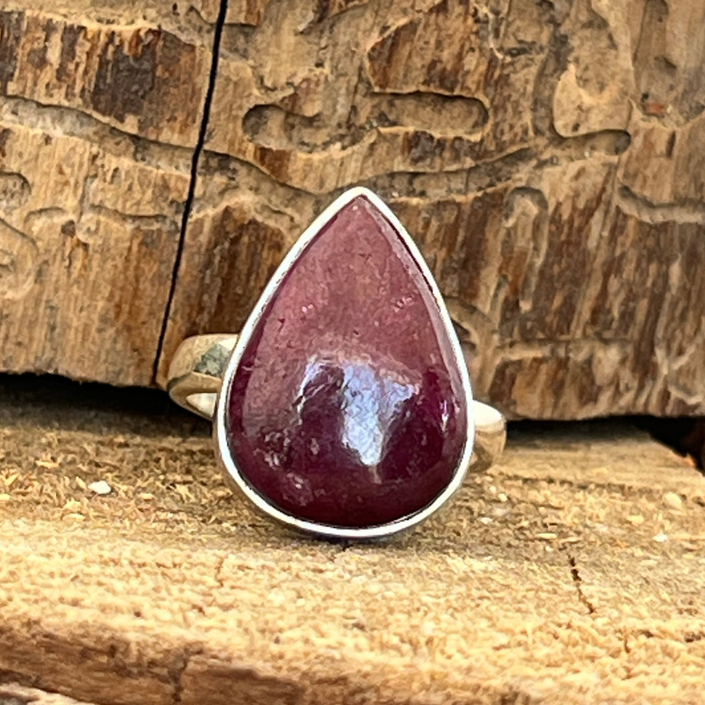 Inel ajustabil rubin din argint model 2, pietre semipretioase - druzy.ro 1 