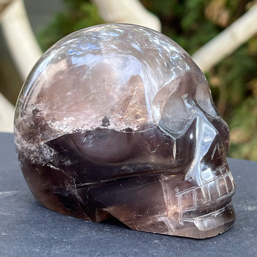 Craniu cuart fumuriu model 1, druzy.ro, cristale 3