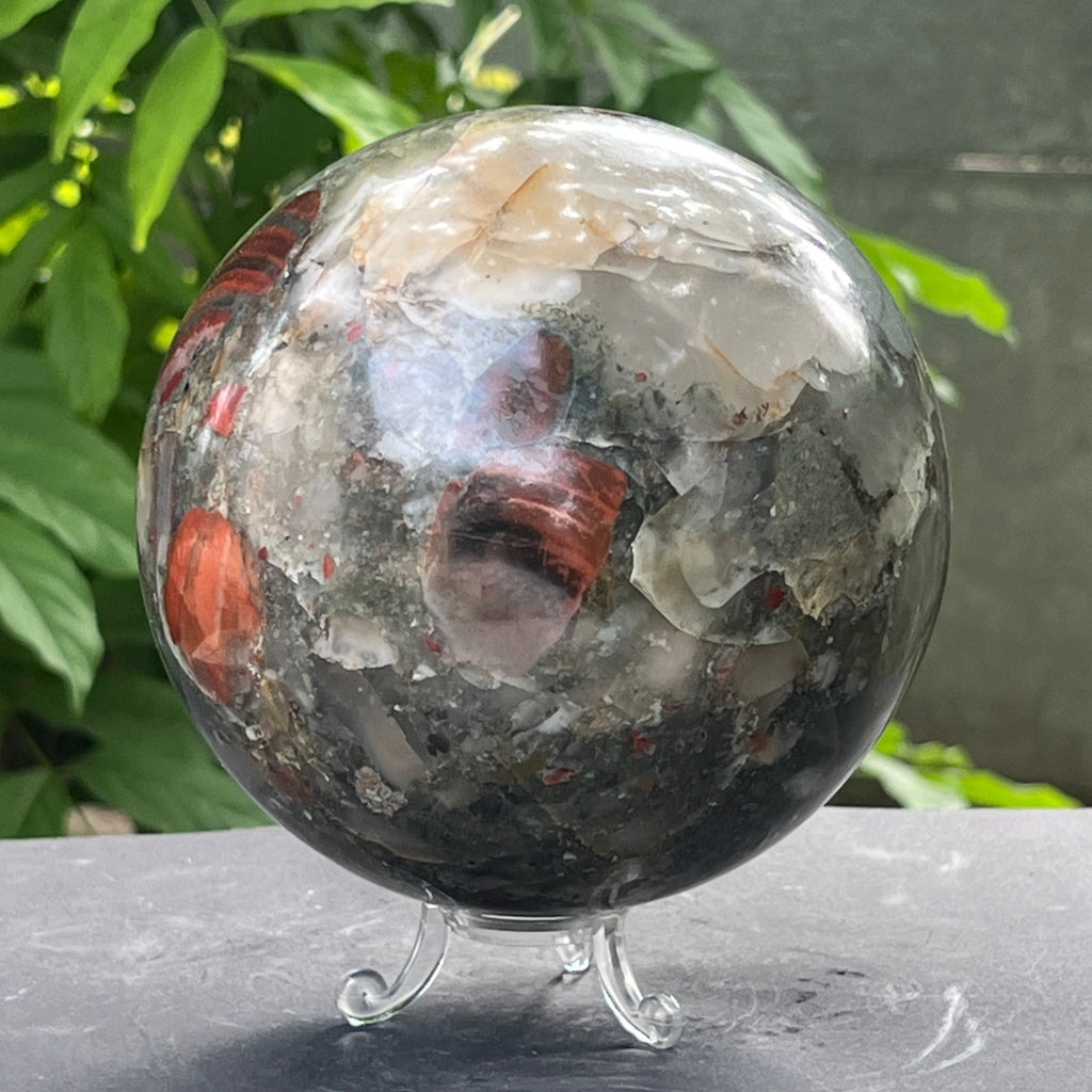 Sfera seftonit piatra sangelui | Model XL2, pietre semipretioase - druzy.ro 7 